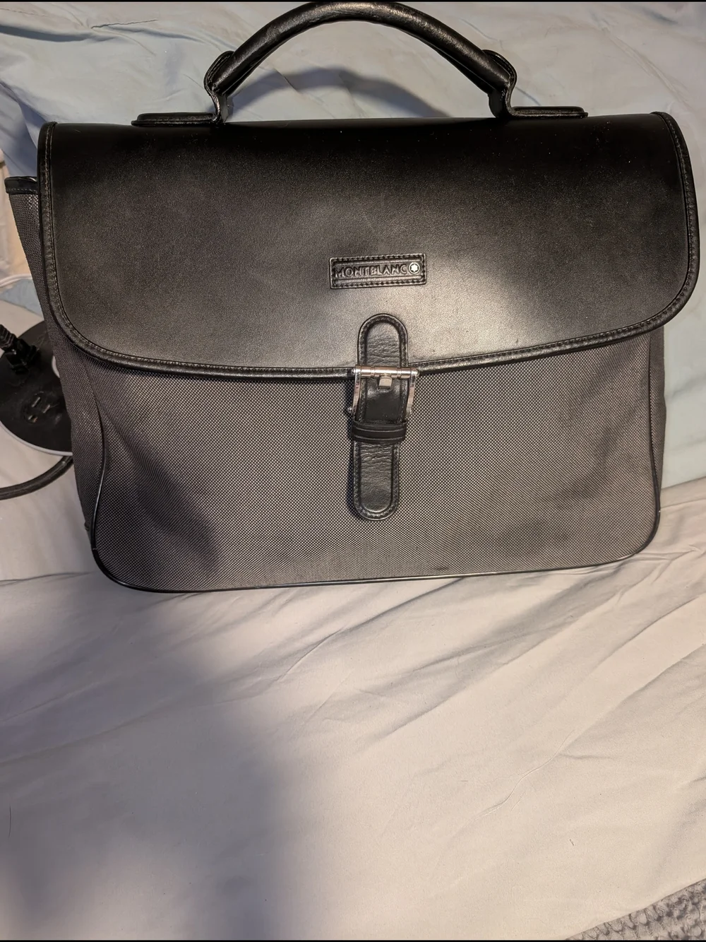 Montblanc Black Canvas & Leather Briefcase - Professional Men’s Bag